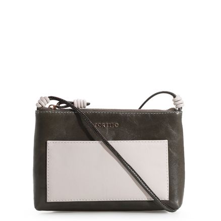 Bolsa Transversal - Couro Verde/Off White