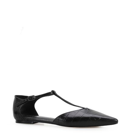 Sapatilha Croco - Couro Preto