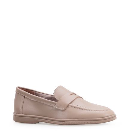 Mocassim - Couro Bege