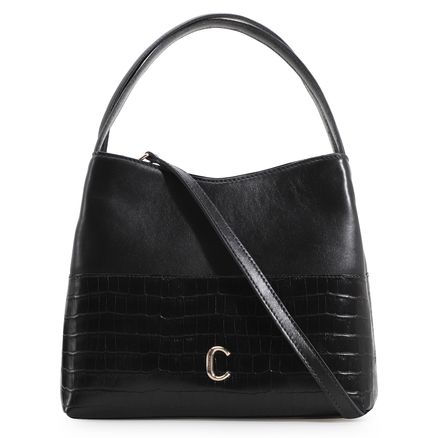 Bolsa Tote Croco - Couro Preto