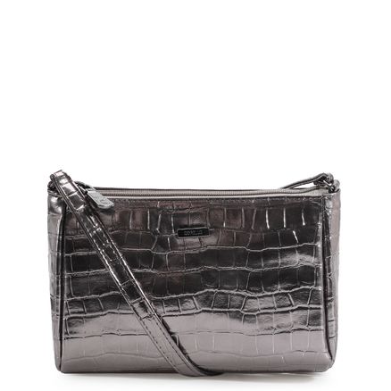 Bolsa Transversal - Croco Prata