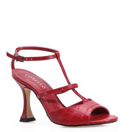 Sandália Croco - Couro Vermelho