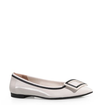 Sapatilha Bicolor - Verniz Off White