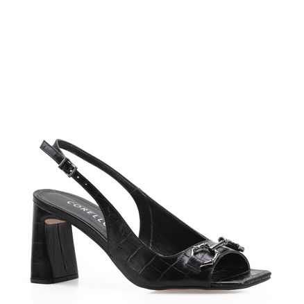 Sandália Croco - Couro Preto