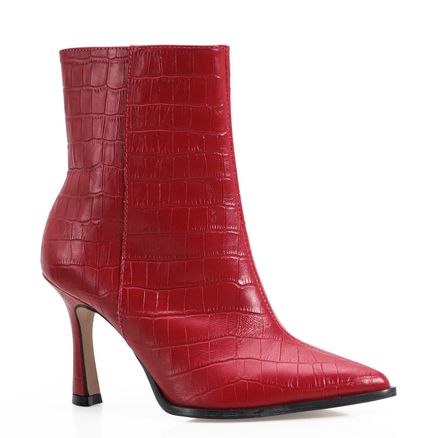 Bota Croco - Couro Vermelho