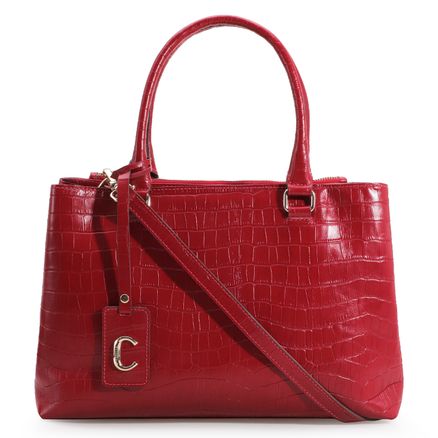 Bolsa Tote Croco - Couro Vermelho