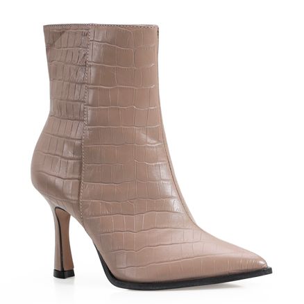Bota Croco - Couro Bege