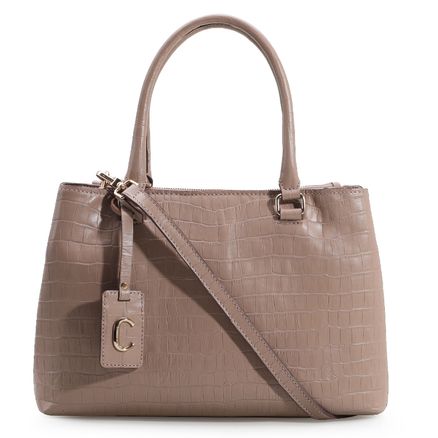 Bolsa Tote Croco - Couro Bege