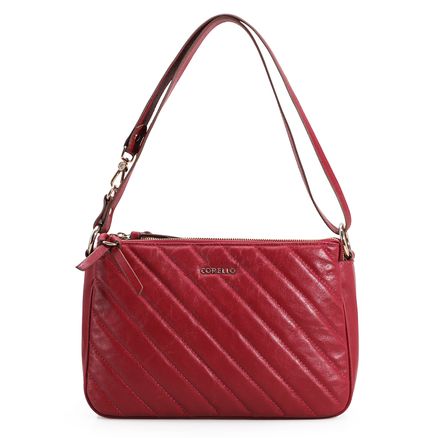 Bolsa Transversal - Couro Vermelho
