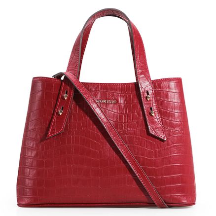 Bolsa Tote Croco - Couro Vermelho