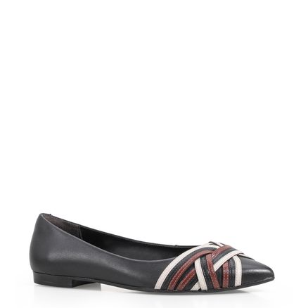 Sapatilha - Couro Preto/Marrom/Off White