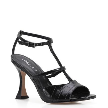 Sandália Croco - Couro Preto