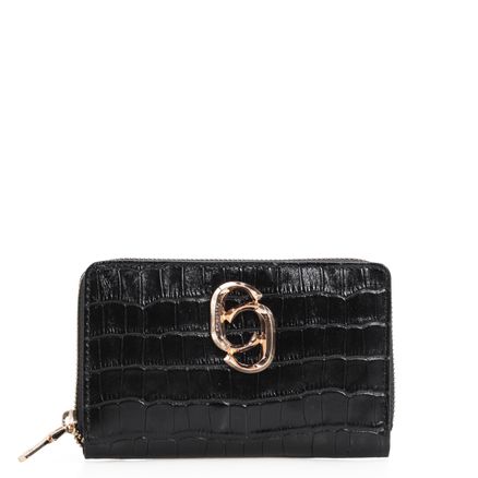 Carteira Lis - Croco Preto