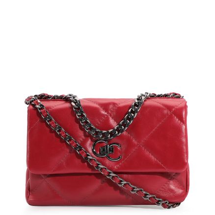 Bolsa Transversal - Couro Vermelho