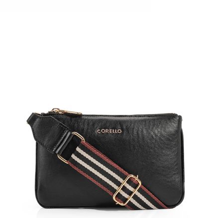 Bolsa Transversal - Couro Preto