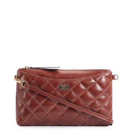 Bolsa Transversal - Couro Marrom Escuro