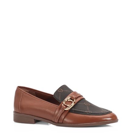 Mocassim - Monograma/Couro Marrom