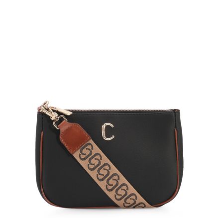 Bolsa Transversal - Firenze Preto/Couro Marrom