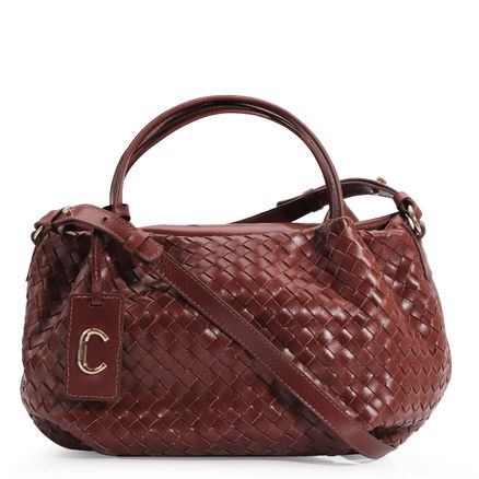 Bolsa Tote Tressê - Couro Marrom Escuro