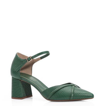 Scarpin - Couro Lezard Verde