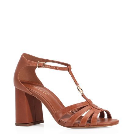 Peep Toe - Couro Caramelo