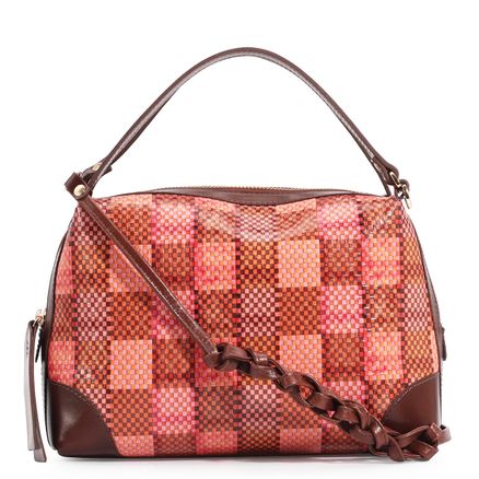 Bolsa De Mão - Alt Multicolor/Couro Marrom