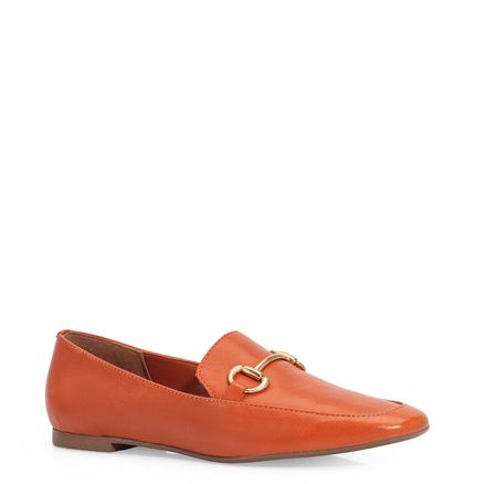 Mocassim - Couro Laranja