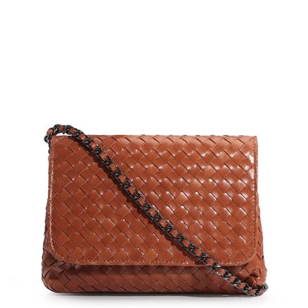 Bolsa Transversal Tressê - Couro Caramelo
