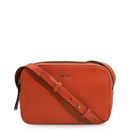 Bolsa Transversal - Couro Laranja