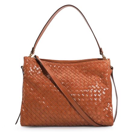 Bolsa De Ombro Tressê - Couro Caramelo