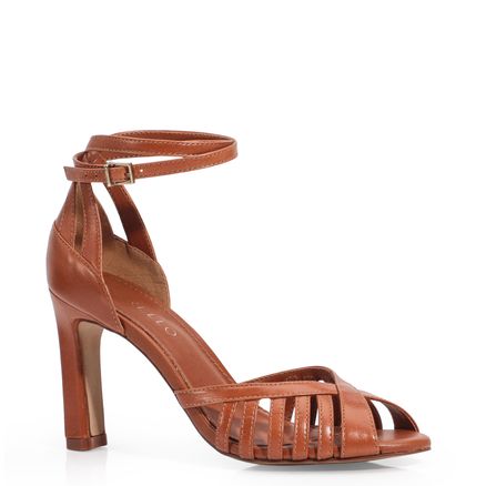 Peep Toe - Couro Caramelo