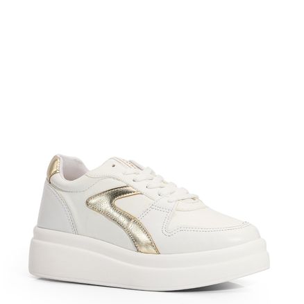 Tênis Flatform - Alt Branco/Ouro