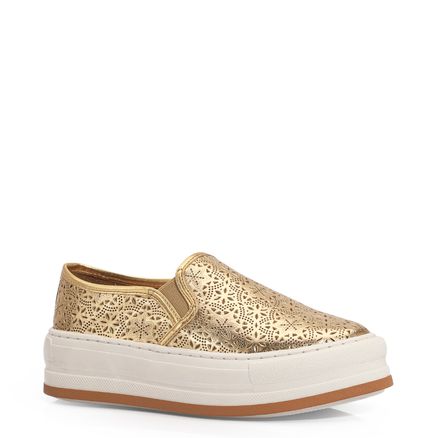 Slip On - Couro Champagne