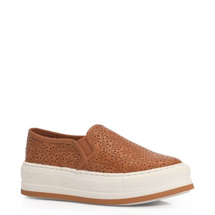 Slip On - Couro Caramelo