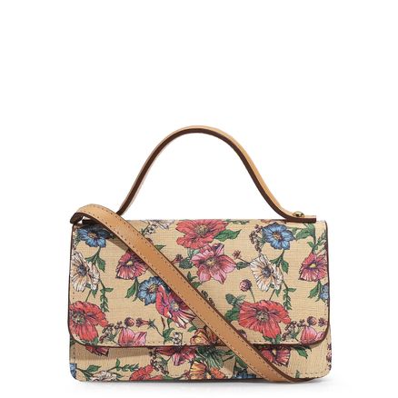 Bolsa De Mão - Alt Floral/Couro Bege