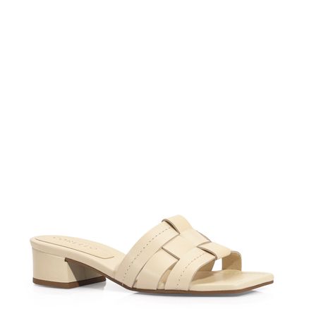 Mule - Tressê Couro Off White