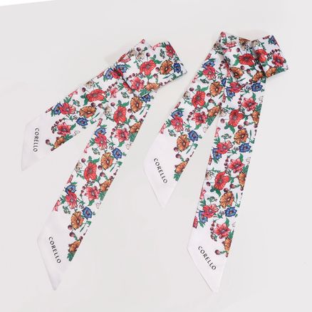 Lenço Feminino Twilly - Seda Floral