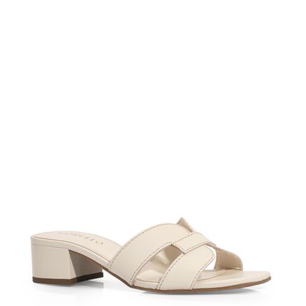 Mule Geometric - Couro Off White