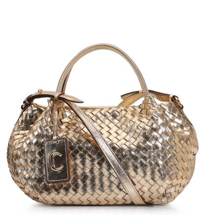 Bolsa Tote Tressê - Couro Champagne