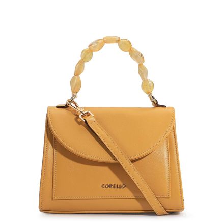 Bolsa De Mão - Couro Amarelo