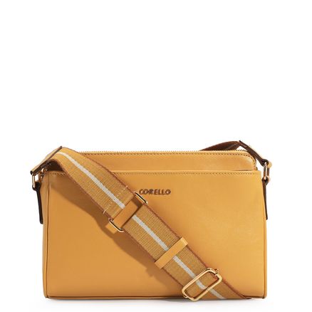 Bolsa Transversal Agnes - Couro Amarelo
