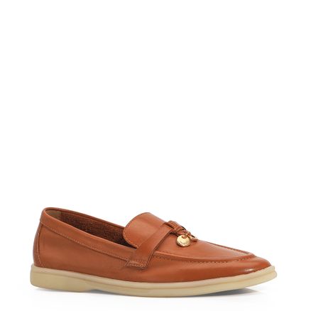 Mocassim - Couro Caramelo