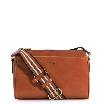 Bolsa Transversal Agnes - Couro Caramelo