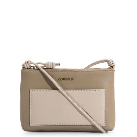 Bolsa Transversal - Couro Bege/Off White