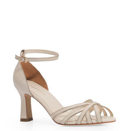 Peep Toe - Couro Off White