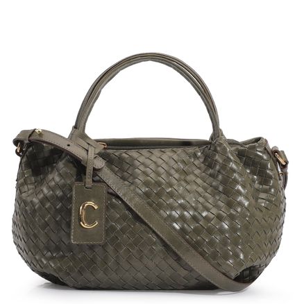 Bolsa Tote Tressê - Couro Verde
