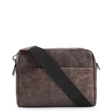 Bolsa Transversal - Couro Estonado Marrom