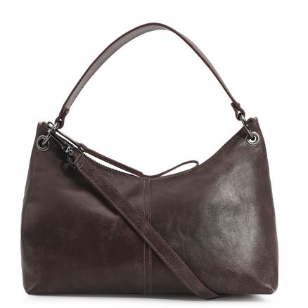 Bolsa De Ombro - Couro Estonado Marrom
