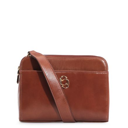 Bolsa Transversal - Couro Marrom