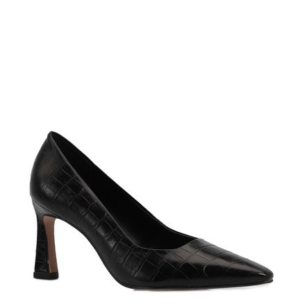 Scarpin - Couro Croco Preto